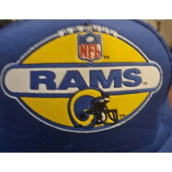 VTG St. Louis LA Rams Drew Pearson Headwear Mesh Trucker Snapback Hat Cap NFL - Picture 2 of 8